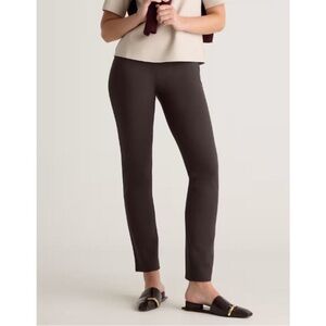 Quince Ultra Stretch Ponte Knit Straight Leg Pants In Expresso Brown M Tall